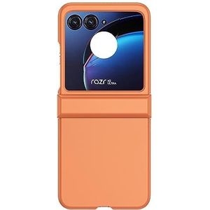 KAVUUN for Motorola Razr 40 Ultra/Razr 2023 3 in 1 Skin Feel PC Phone Case(Sakura Purple)(Sky Blue)(White) etc (Color : Orange)
