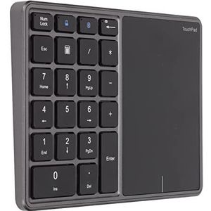 Bluetooth Draadloze Numerieke Toetsen, 2 in 1 22 Toetsen Draadloos Numeriek Toetsenblok met Touchpad, Ondersteuning voor BT4.2 en 2.4G, Oplaadbaar Draadloos Numpad voor Win, voor IOS, voor(IJzergrijs)