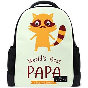 My Daily 's Werelds Beste PAPA Leuke Wasbeer Rugzak 14 Inch Laptop Daypack Boekentas voor Reizen College School