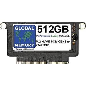 GLOBAL MEMORY M.2 PCIe Gen3 x4 NVMe SSD harde schijf voor MacBook Pro Retina Non Touch Bar A1708 (eind 2016 - medio 2017) 512 GB