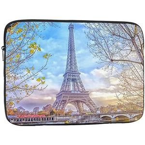 Eiffeltoren Laptop Sleeve Case Waterdichte Schokbestendige Notebook Case Cover Mode Aktetas Tas Lichtgewicht Computer Tas voor Vrouwen Mannen 10 inch