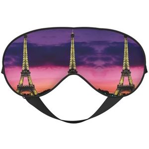 Paarse Eiffeltoren Slaap Masker Nachtslaap Zacht Oogmasker Verstelbare Riem Werkt Nap Positie Slaaphulp