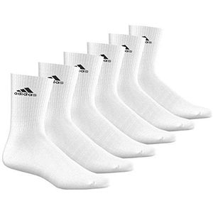adidas Unisex sokken 3 strepen crew, 6 stuks, wit, 46/48 EU