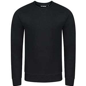 riverso RIVPhillip sweatshirt voor heren, basic, ronde hals, sweater met lange mouwen, regular fit, effen, zwart, rood, blauw, bruin, groen, grijs, S, M, L, XL, XXL, 3XL, 4XL, 5XL, zwart (24000), S