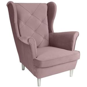 SEELLOO Fauteuil woonkamer fauteuil fluweel bont lounge stoel televisiestoel relaxstoel woonkamer fauteuil armstoel roze 95 x 81 x 102 cm