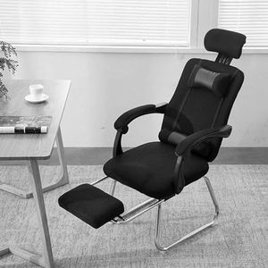 Ademende bureaustoelen Mesh Ergonomische bureaustoel met armleuning en voetpedaal Ligstoel Verstelbare bureaustoelen