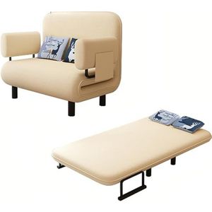FZDZ —Opvouwbare slaapbank converteerbare slaapbank 4-in-1 ontwerp chaise longue fauteuil met kussen en opbergzakken, verstelbare rugleuning en traagschuim voor woonkamer groen (kleur: kaki, maat: 107
