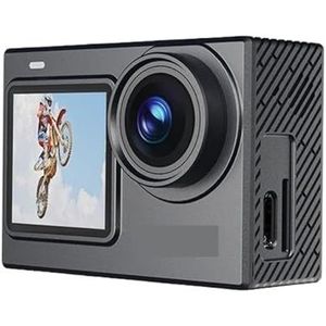 Actiecamera, 4K 60FPS Dual Screen Action Camera, waterdicht, touchscreen, sportcamera, wifi, nachtzicht, 6-assige gyrostabilisatie,voor fietsen, motorfietsen