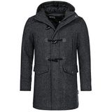 Indicode - Liam Coat - Dufflecoat - Zwart Mix