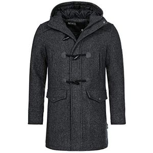 Indicode - Liam Coat - Dufflecoat - Zwart Mix