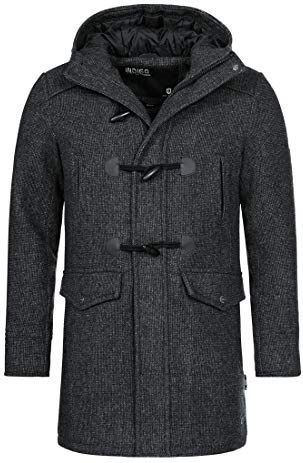Indicode - Liam Coat - Dufflecoat - Zwart Mix