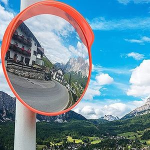 Verkeersspiegels, Verkeersspiegel for buiten, bolle spiegel, met muurbevestigingsbeugel, for winkelveiligheid, dode hoek, parkeerterrein, weg, 80 cm(100CM)