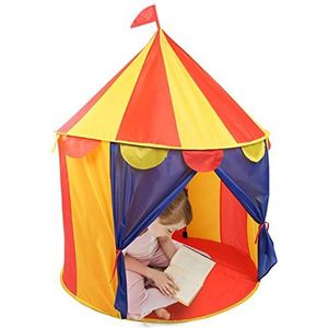 Kasteelspeeltent, Draagbare Kindertent Binnen Buiten Pop-up Kindertent Prachtig Opvouwbaar Speelhuisje met Ritszak voor Jongens Meisjes Peuters Baby's (Circus Yurt)