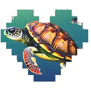 Zeeschildpad met vissen leuke puzzel - een boeiende hersenstimulator voor gezinsvrije tijd en entertainment