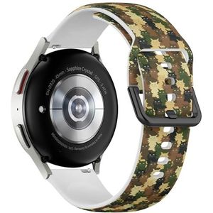 Sportieve zachte band compatibel met Samsung Galaxy Watch 6 / Classic, Galaxy Watch 5 / PRO, Galaxy Watch 4 Classic (Funny Cats Camouflage) siliconen armband accessoire