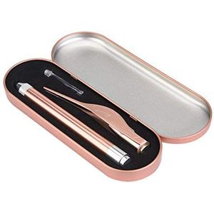 Baby-oorsmeerverwijderaarset Roestvrij staal Lichtgevend zichtbaar pincet Earpick Safe Soft Ear Pick Oorsmeerverwijderaarreiniger met opbergdoos voor babyoorreiniging (roze goud)
