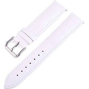 De kijkbands van mannen Bekijk armband riem vrouw horlogebanden lederen band horlogeband 10 24 mm veelkleurige horlogebanden (Color : White_15mm)