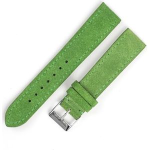 Jeniko Suède Horlogeband 18mm 20mm 22mm Bruin Blauw Zwart Horlogeband Roestvrij Stalen Gesp Mannen Vrouwen Horloge Accessoires (Color : Green, Size : 20mm)