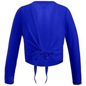 IAEXUOQC Ballet Cardigan Meisjes Ballet Wrap Jas Kinderen Gymnastiek Turnpakje Lange Mouwen Dans Top Jas Mode Dans Bolero Vest Kostuum, koningsblauw, 28 NL