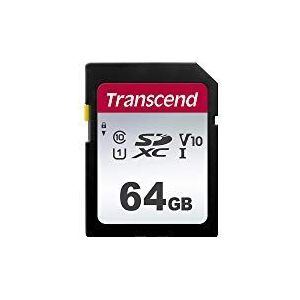 Transcend TS64GSDC300S-E 64GB | SDXC I, C10, U3, V30 geheugenkaart - 95/40 MB/s - retail verpakking