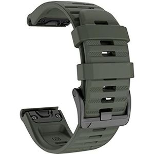 AEMALL Siliconen Quick Release Watchband voor Garmin Fenix 7x 7 7S Bekijk EasyFit Pols Band Band voor Fenix 6 Pro Watch 26 22mm Band (Color : Army Green, Size : 26mm Fenix 6X Pro)