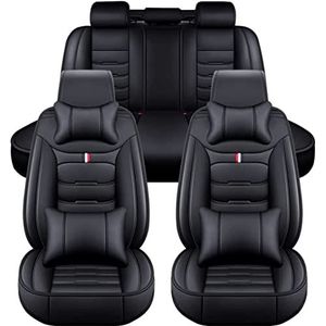 Autostoelhoezen voor Ford Mondeo MK3 2000-2007 5-zits lederen voor- en achterbankbeschermers Stoelhoezen Accessoires,Black-Luxurious_Set