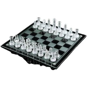 Bordspellen Schaakspel Glazen schaakspelset Functioneel massief glazen schaakbord met heldere matglazen stukken bordspellen Familie Spellen
