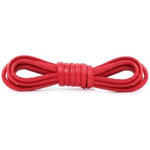 Platte schoenveters, 1 paar ronde touw veters katoen gewaxte schoenveters laarzen veters for schoenen kleding schoenen schoen strings(Red,80cm)