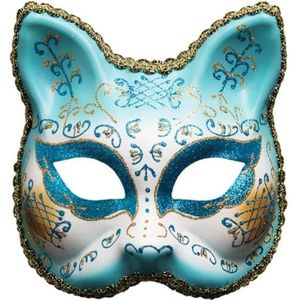 Luxylei Venetiaans bal masker kat gezicht anime cosplay masker half gezicht maskerade masker plastic aankleden masker partij kostuum accessoires