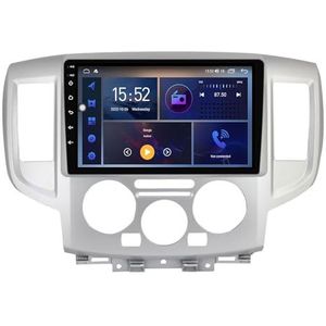 Dubbele DIN Android 14 autoradio voor Nissan NV200 NV 200 2011-2018 9 Duim QLED Touch screen-met Draadloze Carplay Android Auto GPS navigatie 4G WiFi Stuurwielbediening achteruitrijcamera(B,P4 4G+WIFI