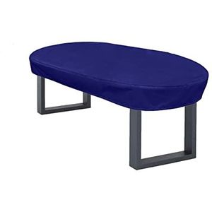 KaufPirat Premium dekzeil ovaal 300x110x15 cm tuinmeubelen tuintafel hoes afdekking kap beschermhoes afdekkap 6.000 mm waterbestendigheid donkerblauw