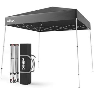 Wiltec opvouwbaar paviljoen afsluitbare partytent tuinpaviljoen waterdicht in grijs 2,5 x 2,5 x 2,7 m
