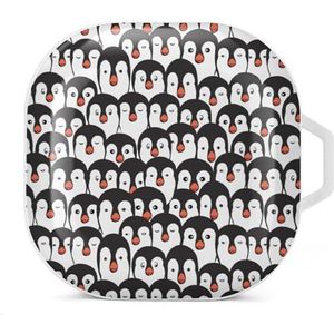 Grappige pinguïn oordopjes hoesje compatibel met Samsung hard shell beschermhoes witte stijl