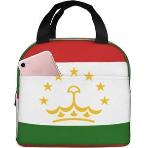 SUUNNY Vlag van Tadzjikistan Print Geïsoleerde Lunch Bag Tote Bag,Warmte Lunch Box Cooler Thermische Tas voor Werk