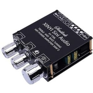 Bluetooth Versterker Board, DC 5V-26V Audio Versterker Module 2.0 Kanaal 50W* 2 BLE5.0 Treble Bass AUX/U-schijf Audio APP Controller