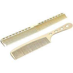 Roestvrijstalen hittebestendige knipkam Styling kam Kam voor haar(Local gold)
