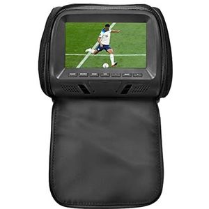 Auto Hoofdsteun Speler, Universele 7 Inch Auto Hoofdsteun MP4 Kussen Monitor Multimedia Speler Met Aansteker Adapter Usb Sd MP5 Fm Luidsprekers SH7038-P5(707-Black-C)