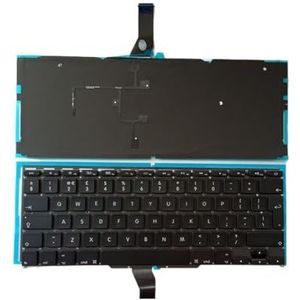 Amerikaans Russisch Spaans VK Arabisch Verlicht toetsenbord voor Apple voor Macbook Air 11,6 inch A1370 A1465 2011 2012 2013 2014 2015 Jaar(Black)