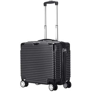 Trolley Case Koffer 16 Inch Instapkoffers Handbagage Kleine Draagbare Koffers Met Wielen Bagage Lichtgewicht (Color : Black, Size : 16inch)