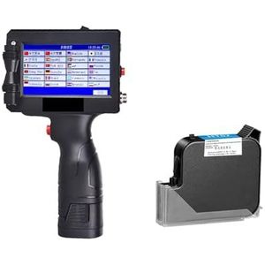 Handbediende inkjetprinter, 25,4 mm draagbare handheld inkjetprinter Productiedatum QR-coderingsmachine Plastic metalen doos Afdrukken is snel droog zonder te vervagen Printer voor label/productiedatu