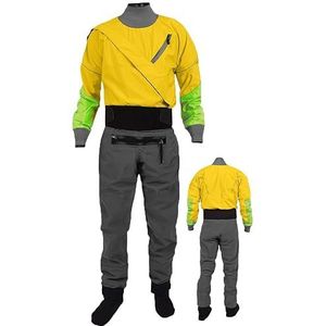 Droogpak Voor Kajaks Voor Heren, Lichtgewicht 3-Laags Droogpak, Waterdicht, Voor Peddelen, Vissen, Varen, Kanoën, Raften, Toeren En Zeilen,Yellow-3XL