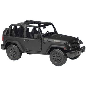 legering auto model speelgoed Voor Jeep 1:18 simulatie legering model auto speelgoed simulatie binnendeur te openen metalen model (Color : 2014 Wrangler Convertible Matt Black)