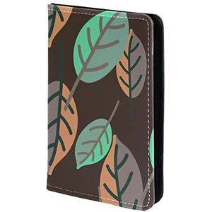 Gepersonaliseerde paspoorthouder paspoorthoes paspoort portemonnee reizen Essentials groene bladeren patroon aquarel bruin, Meerkleurig, 11.5x16.5cm/4.5x6.5 in