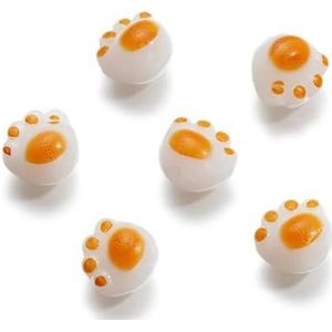10/20 stuks 12 mm kattenpoten acryl kralen cartoon klauwvorm spacer kralen voor doe-het-zelf sieraden maken armband ketting accessoires-oranje-10 stuks