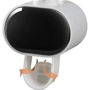 Tandpasta knijper - Rollende tube tandpasta knijper, tandpasta dispenser, bespaart tandpasta(AA85-Black)