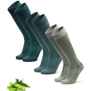 DANISH ENDURANCE Kniekousen van Bamboe, Dames & Heren, Superzacht & Ademend, 3 paar, Zwart, 43-47 Meerkleurig (1xDonker groen, 1x Licht groen, 1x Groen) 43-47