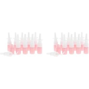 2 Set van 10x 5ML Plastic Neusspray Fles Pomp Cleanser voor het Doseren Wassen Parfum Roze