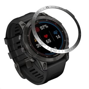 GIOPUEY Bezel Ring Compatibel met Garmin Fenix 7S, Bezel Styling Ring Beschermhoes, Aluminium legering metalen beschermende horloge ring - E-Silver