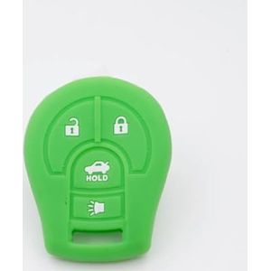 Afstandsbediening Autosleutel Siliconen Hoes Case voor NISSAN Maxima Altima Sentra Versa Micra X-Trail Terrano Tiida Cube-green