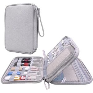 1 stks Elektronische Tas, Externe Harde Schijf Case, Kabel Pocket Organizer, Waterdichte Draagbare Reiskabel Organizer, Voor Het Opslaan van Draden, Hoofdtelefoons, Voedingsbanken, Schijven, grijs
